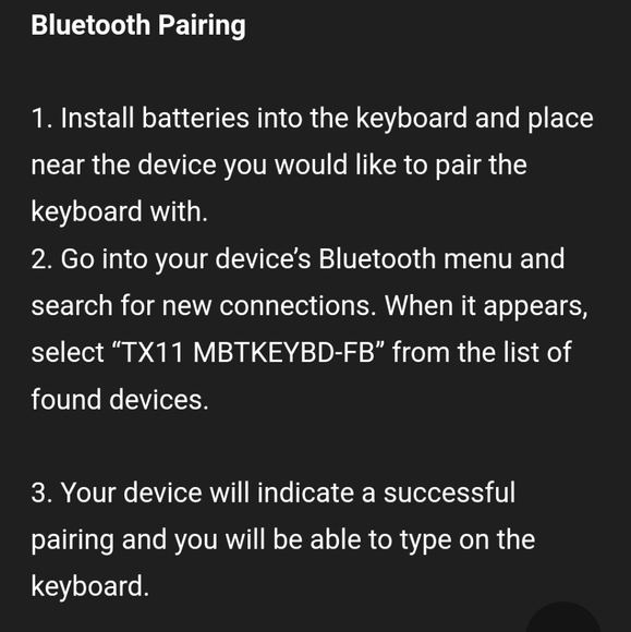 TRAXX TX11MBTKEYBD-FB Bluetooth Wireless Keyboard it works!! - Picture 6 of 6